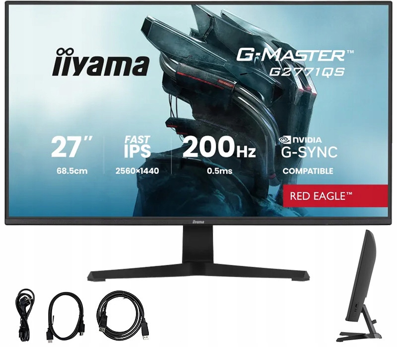 iiyama G-Master G2771QS-B1 Red Eagle 27" Qhd Ips Led 200Hz 0,5ms 2xHDMI, Dp