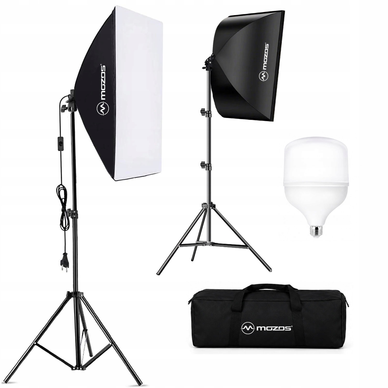 Softbox Lampa Studyjna 50X70CM Żarówka Led E27 50W Statyw Do Zdjęć