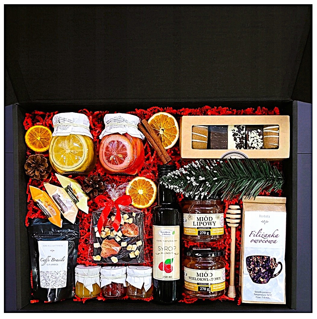 Levně Velký Dárkový Koš Dárek Zimní Dárek Perníky Čaj Káva Lahodnost