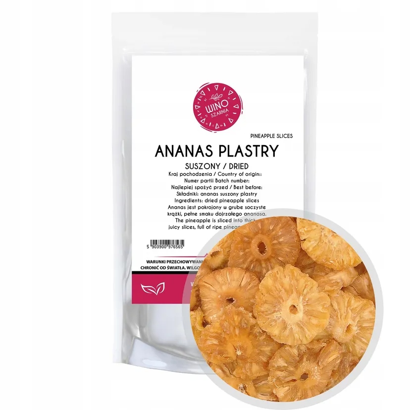 2x Winoszarnia Ananas sušené plátky 500 g Sušené ananas plátky