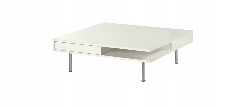 Ikea Tofteryd Stolik kawowy, połysk biały, 95x95cm