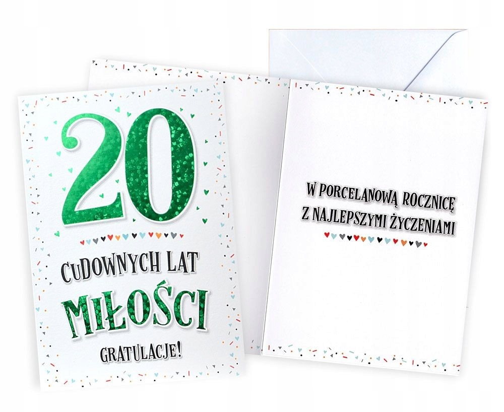 

Kartka na 20 Rocznicę Ślubu Porcelanowe Gody V81