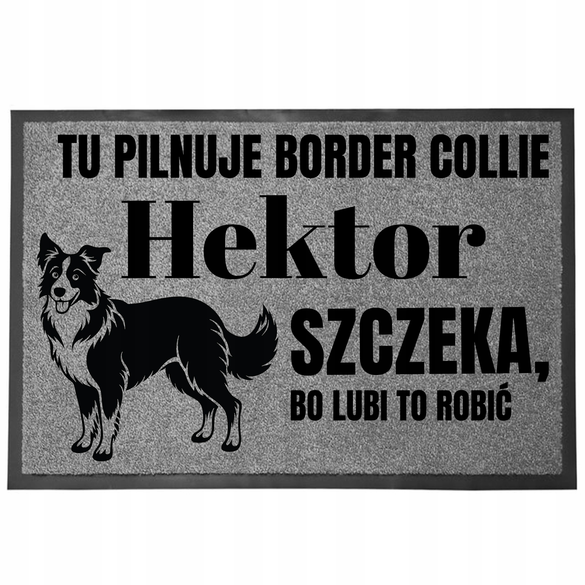 Vstupní Rohožka Šedá 60X40 Pro Psa S Jménem Psa Border Kolie