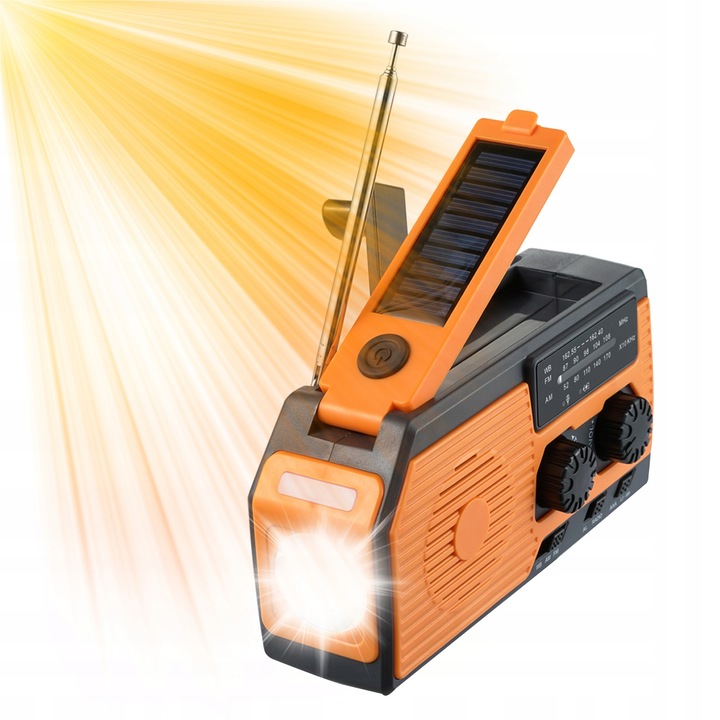 PRZENOŚNE RADIO Z SOLAREM LATARKĄ POWERBANK SOS Model X2X1