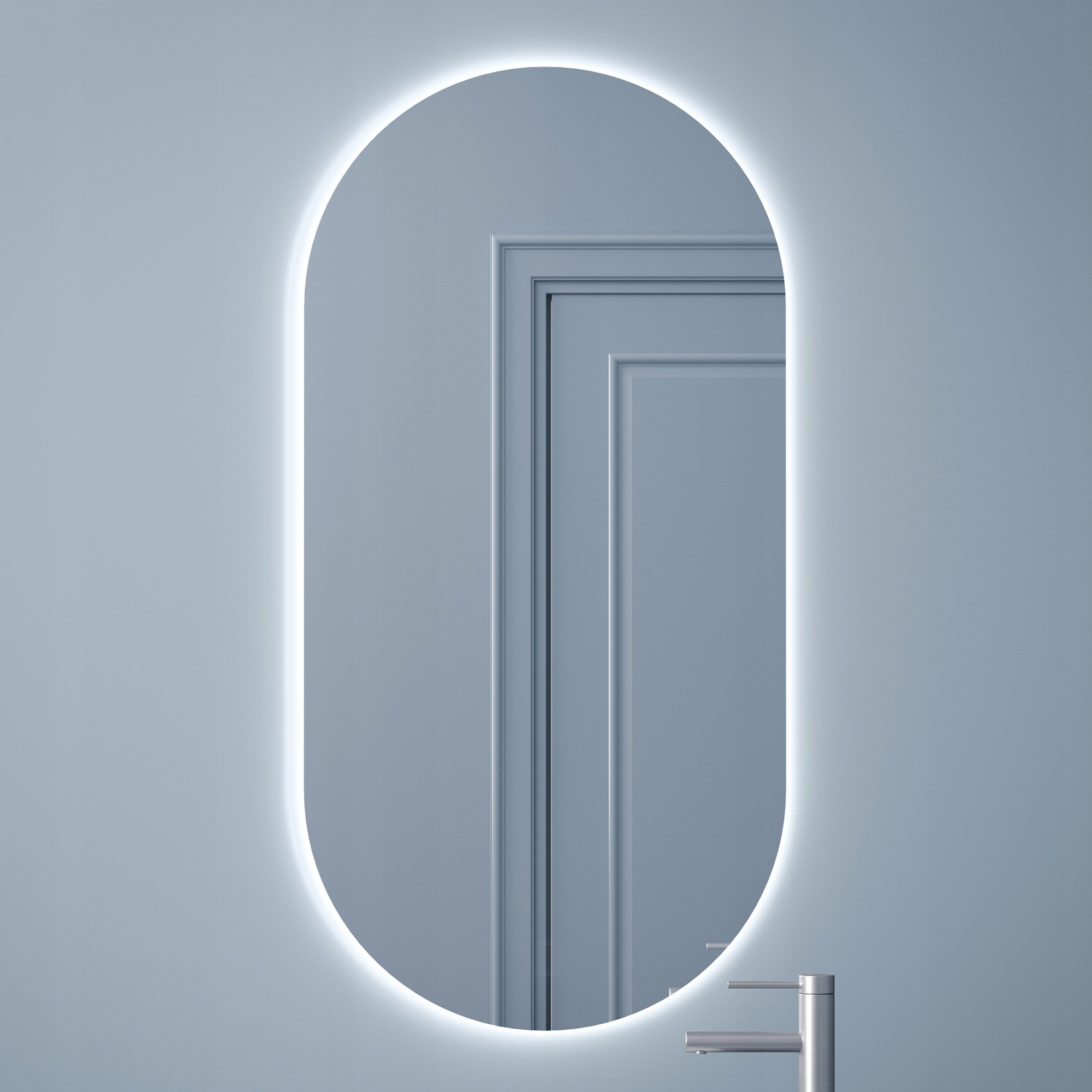 

Lustro łazienkowe owalne Led 100x40 podświetlane