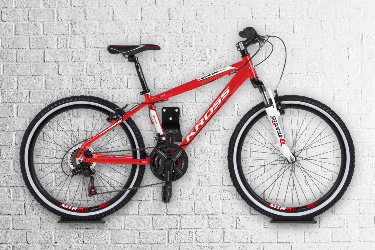 WIESZAK NA ROWER UCHWYT ŚCIENNY Z ZABEZPIECZENIEM KOŁKI ŚRUBY UCHWYT Marka Agmi