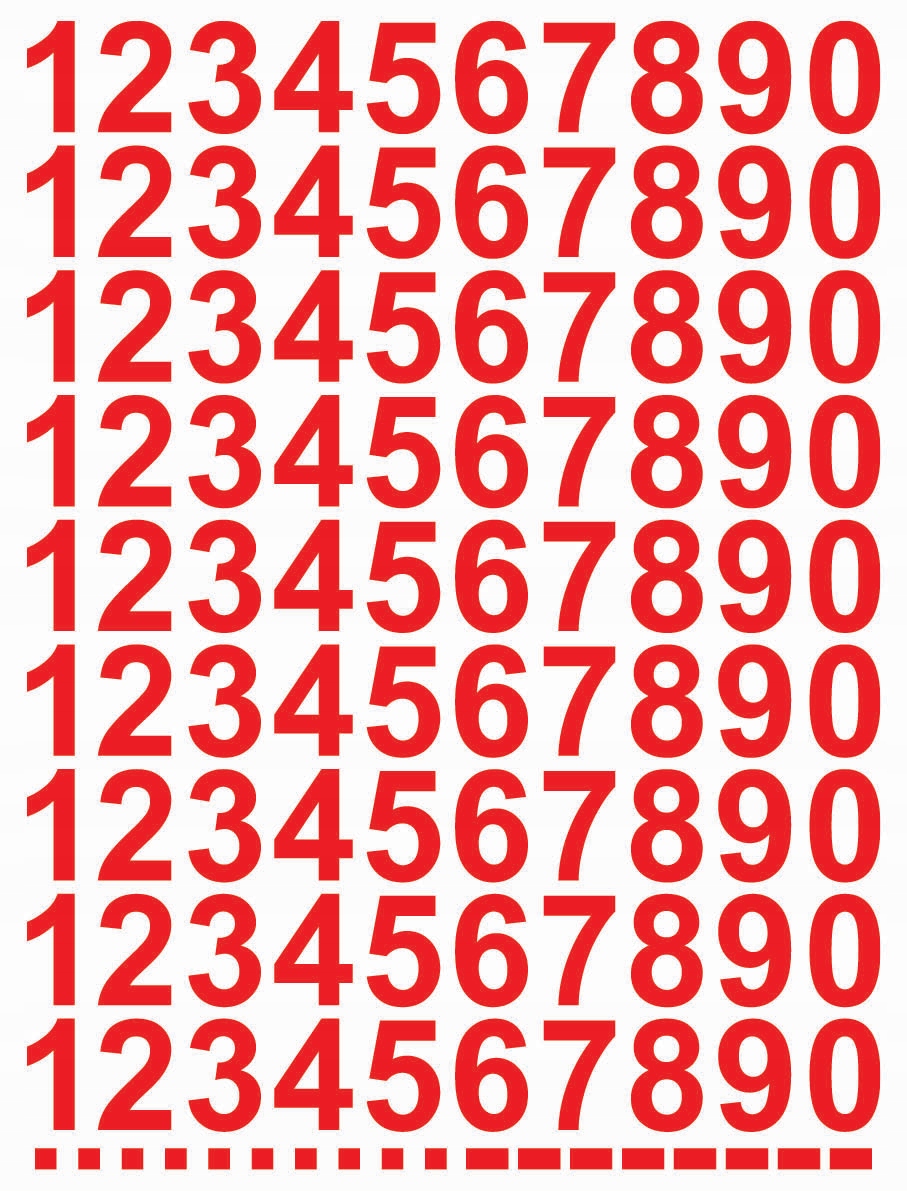 

Naklejki Cyfry samoprzylepne 3cm Czerwone