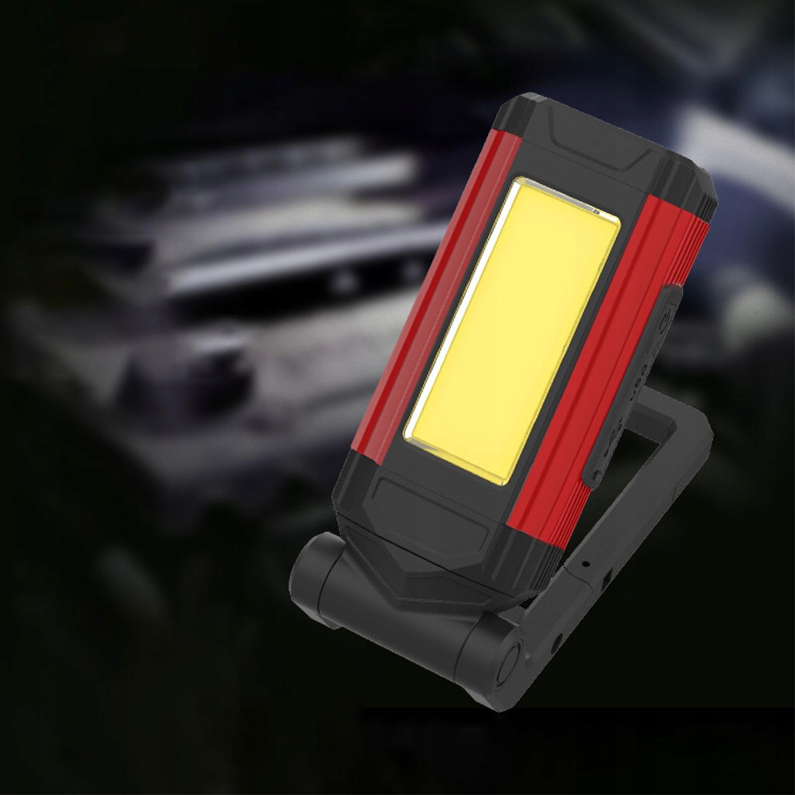 Work Light with Base Rechargeable Floodlight with 5 Light Folding Model Red Marka inna