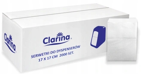 SERWETKI BIAŁE DYSPENSER 2000SZT 17X17 CM