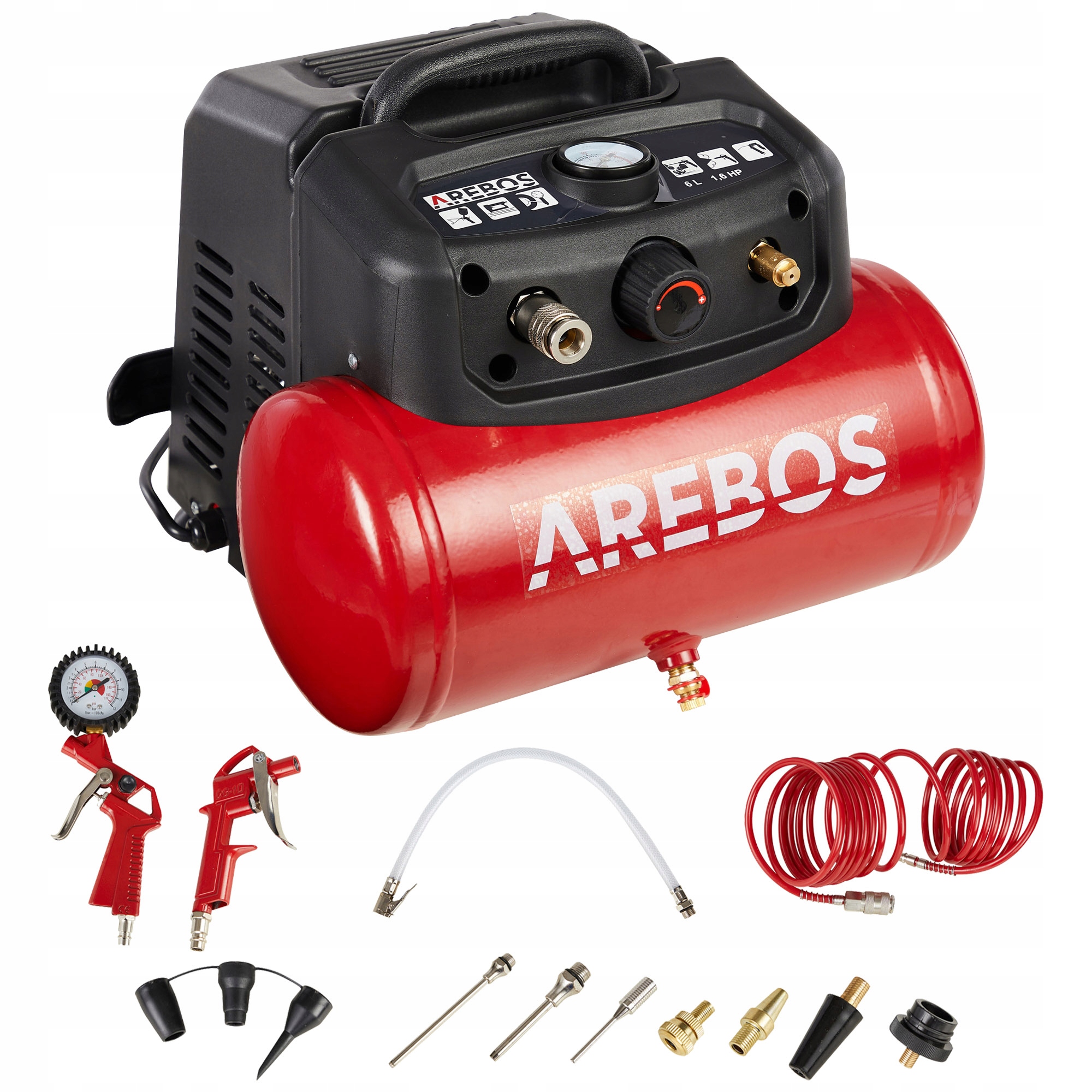 Arebos Kompresor Bezolejowy 6L 8 bar