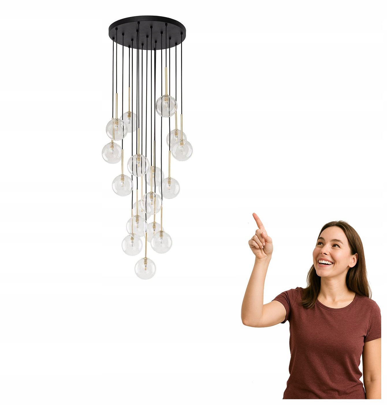Závesná lampa Nilos Black/Gold 5945 Tk Lighting
