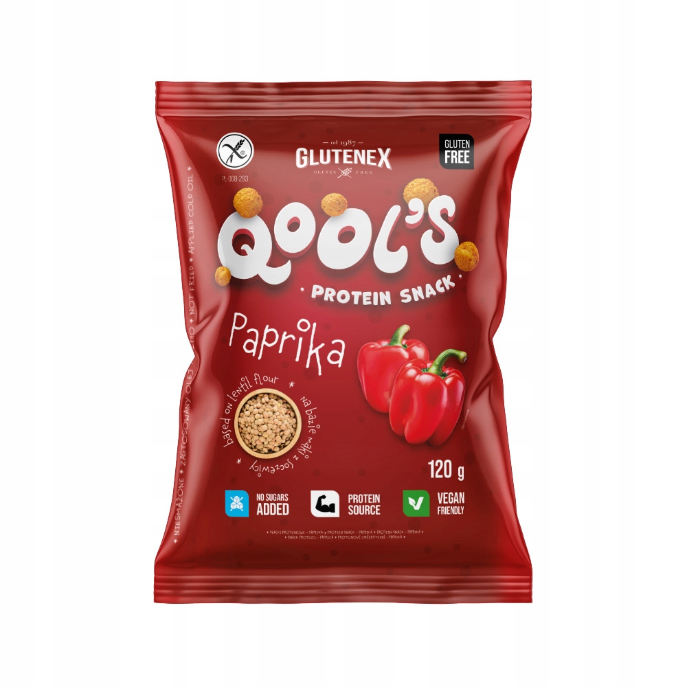 GLUTENEX CHRUPKI PROTEINOWE QOOL'S PAPRYKOWE BEZGLUTENOWE 120g