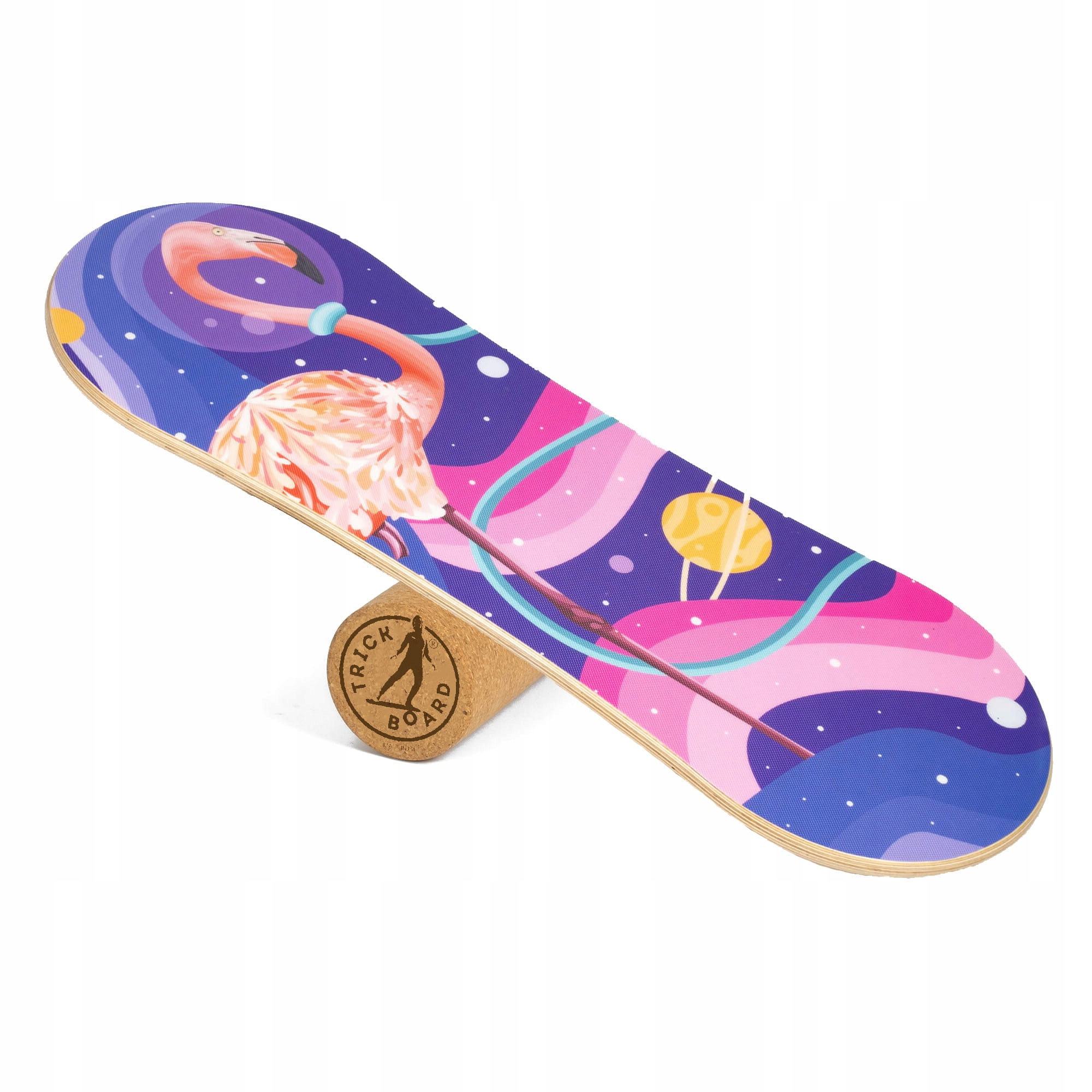 Trickboard Balance Board Large Plameňák s korkovým válečkem
