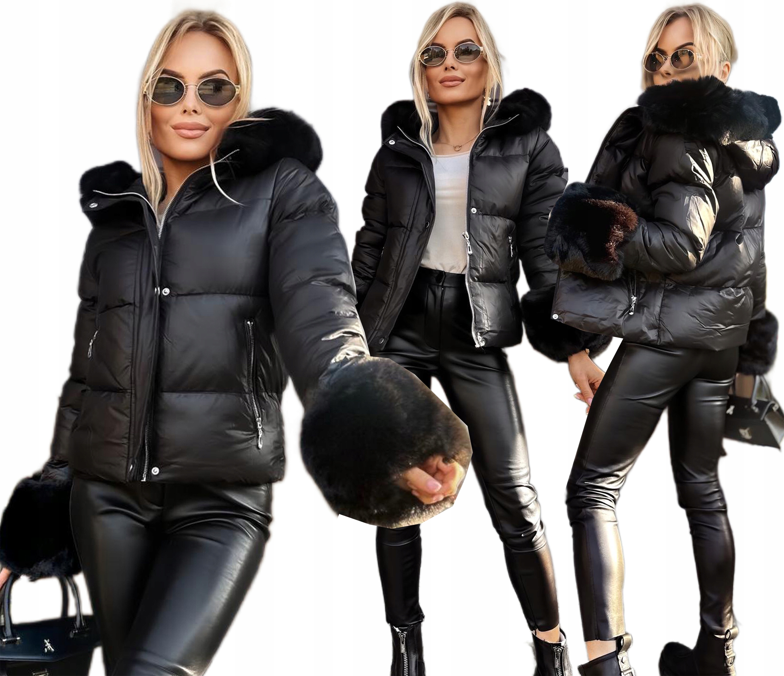 Silná teplá zimní dámská prošívaná bunda kožíšek XL Juliette