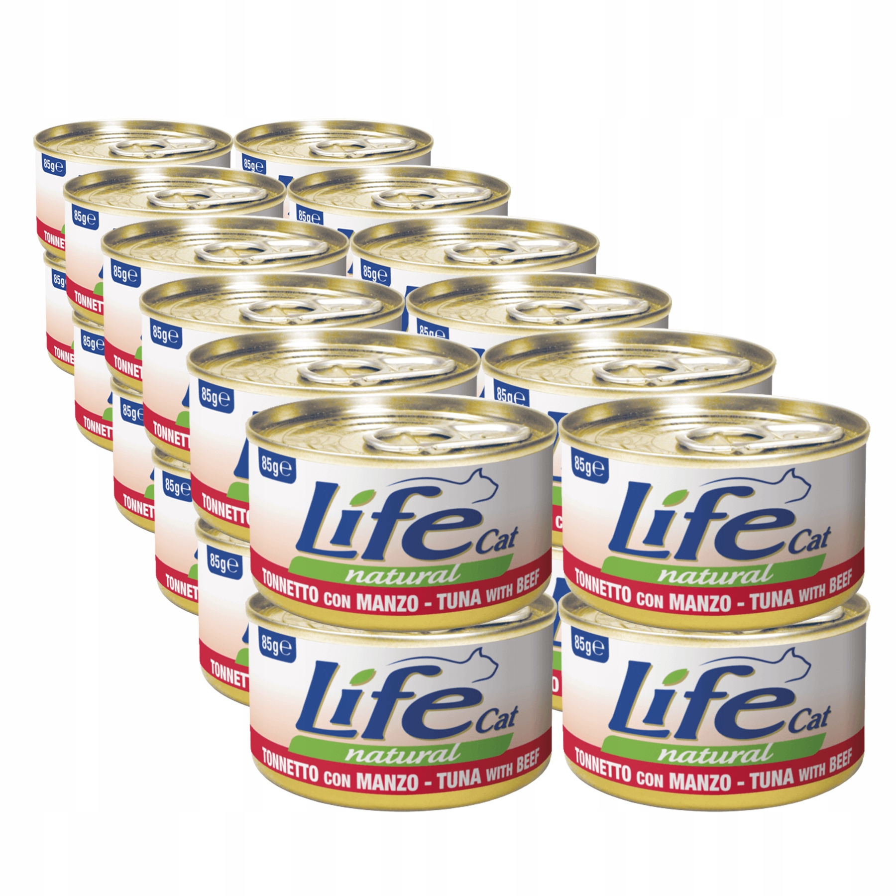 Life Cat Natural Krmivo pro kočky konzerva Set 24x85g tuňák hovězí maso