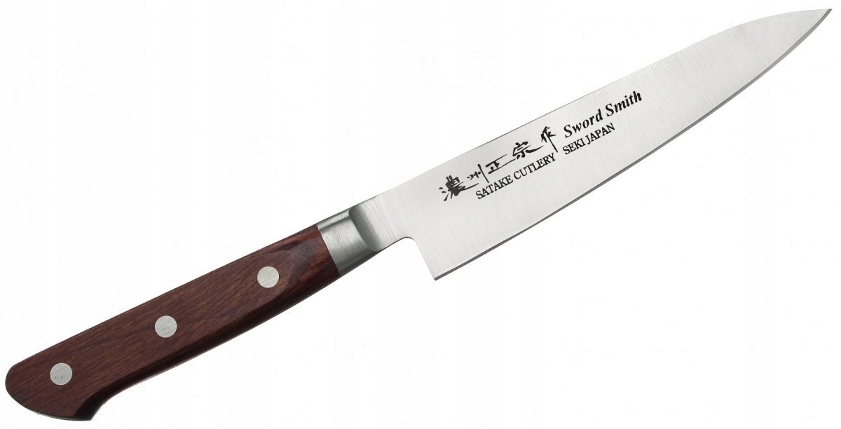 Nůž Satake Kotori 13 cm pro šéfkuchaře, čepel z oceli Dřevo