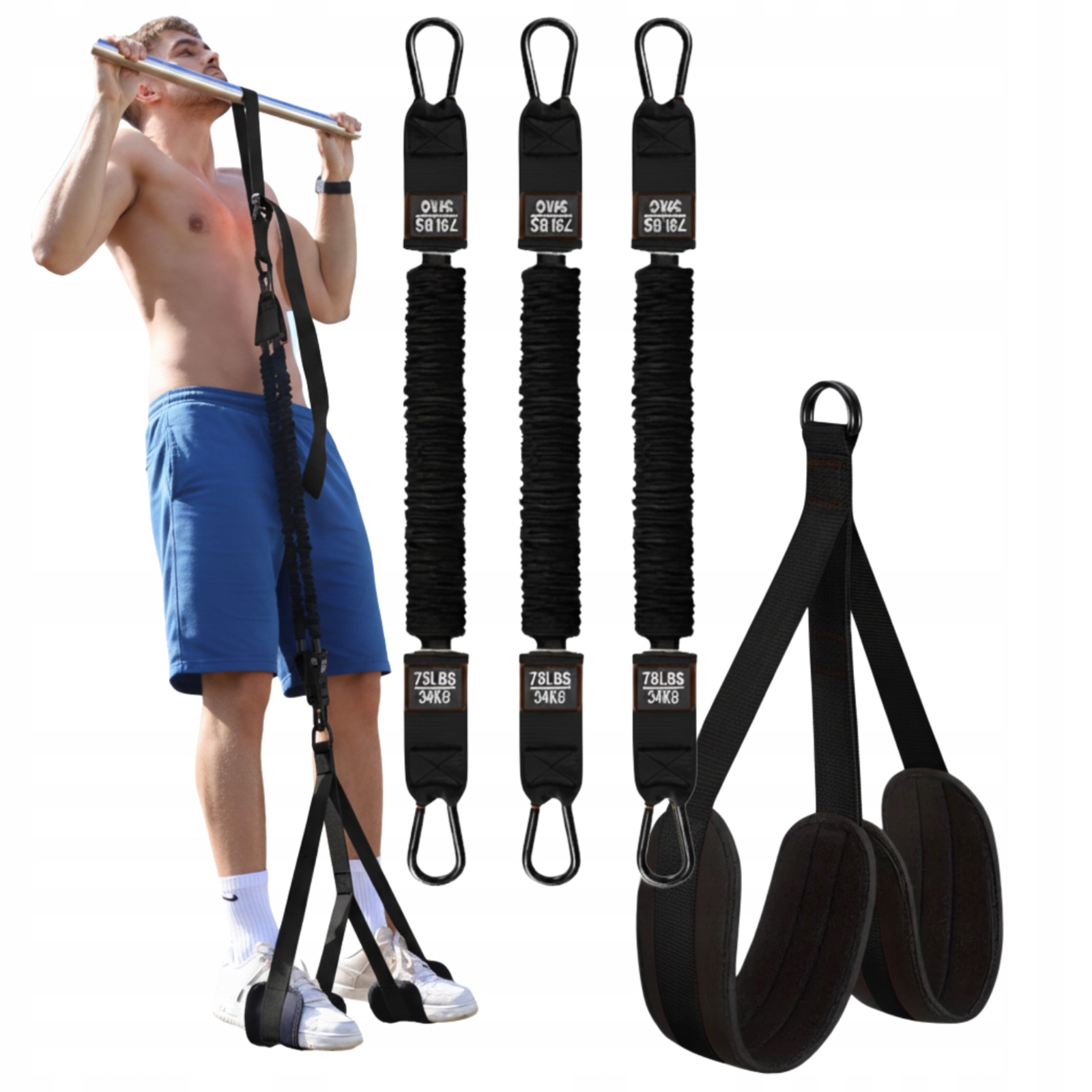 Popruhy pro zvedání, tréninkové pásy nastavitelné, 75-225 lbs