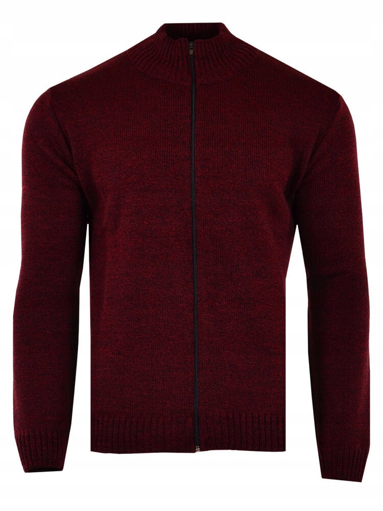 6XL Hladký Svetr Na Zip Bordový Velký