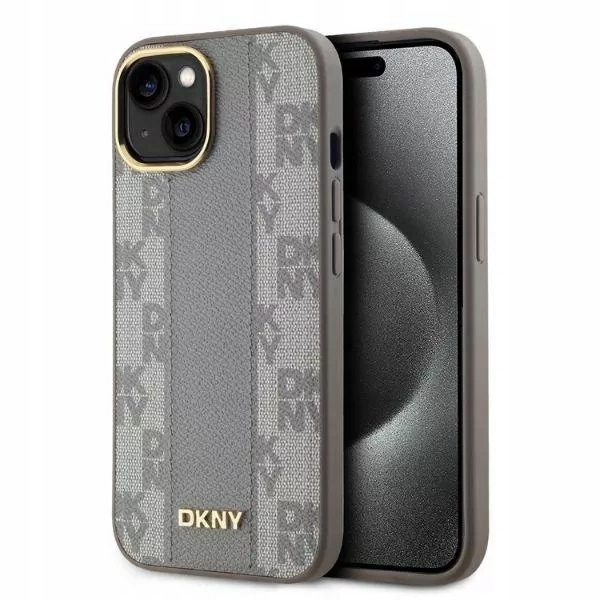 Etui Dkny Leather Checkered Mono Pattern MagSafe do iPhone 14