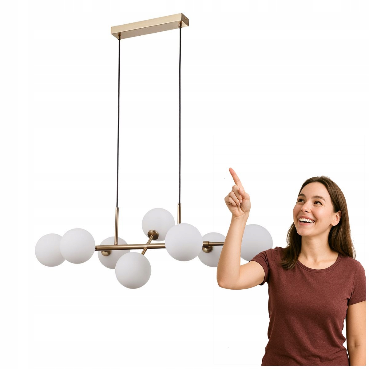 Klasický 8ramenný lustr Mirellio z mosazi 150 cm Italux