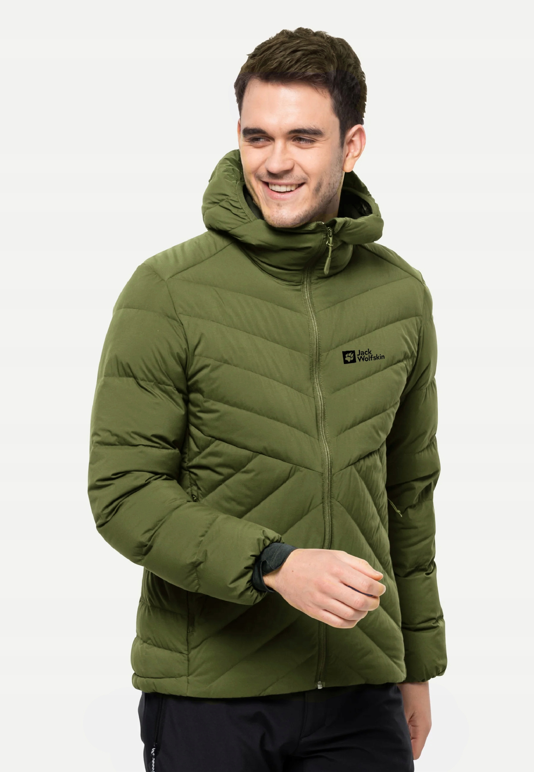 3045 Bunda Jack Wolfskin Pánská Zimní S Kapucí péřová prošívaná M