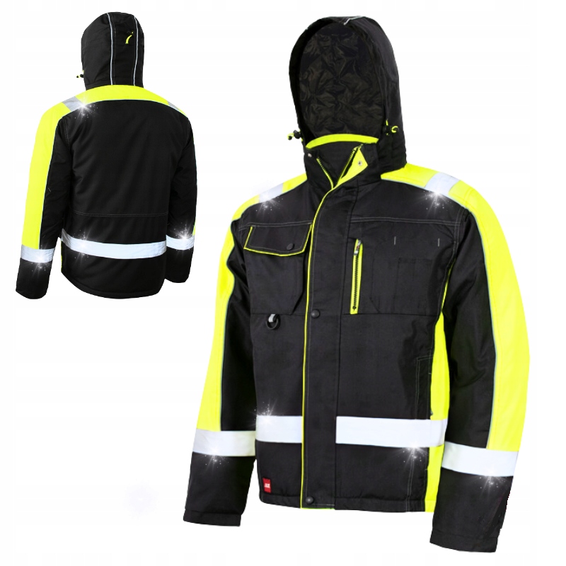Kurtka Zimowa robocza męska Ocieplana Wodoodporna Odblaskowa Bhp L