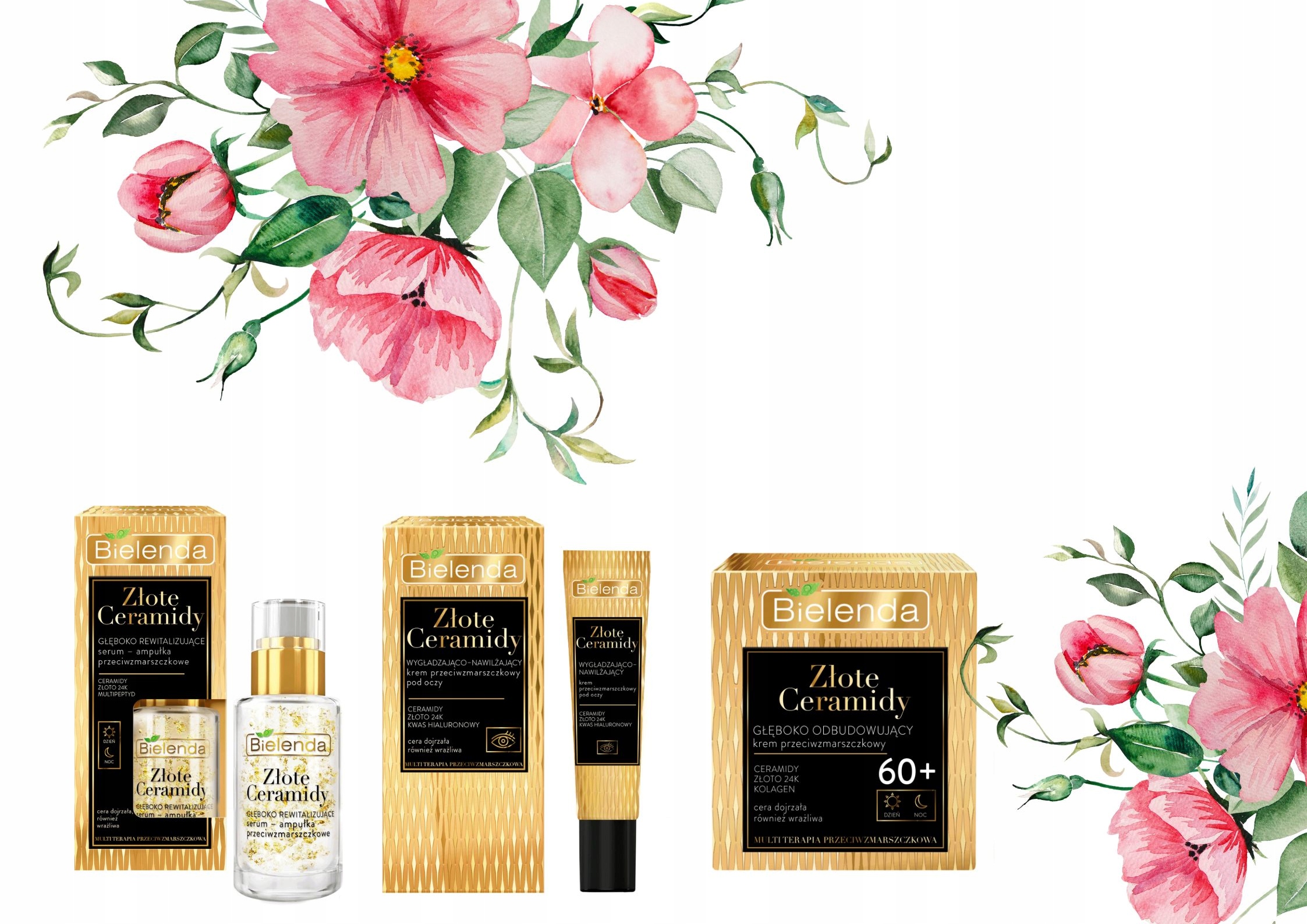 dárková sada Bielenda Golden Ceramides Box 60+ Premium