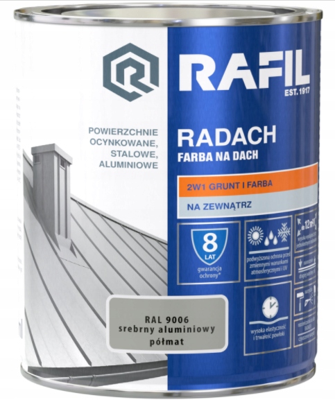 

Radach Farba Na Dach Srebrny Aluminiowy 9006 0,75L