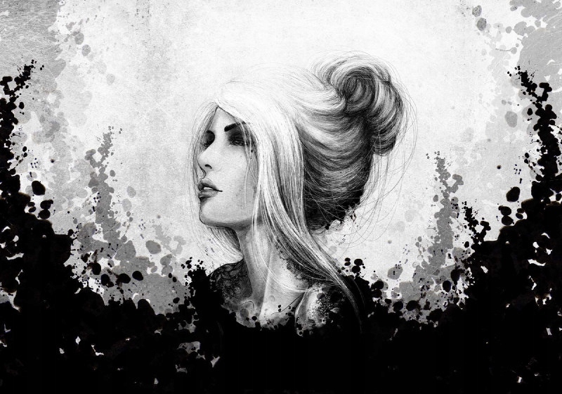 Vliesová fototapeta Žena abstrakce melancholie portrét 250x175 lepidlo