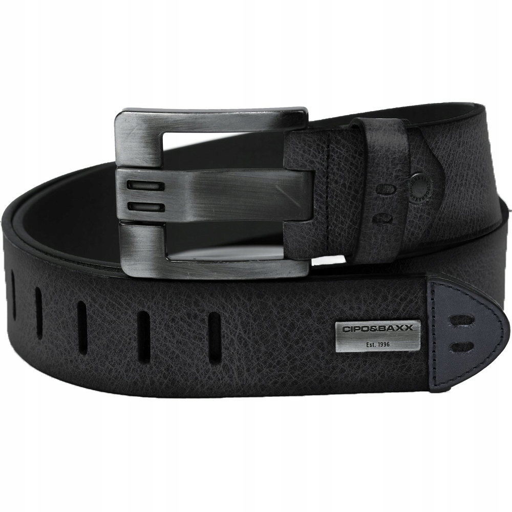 Pasek Męski Cipo Baxx Skóra Naturalna Vintage Metalowa Klamra