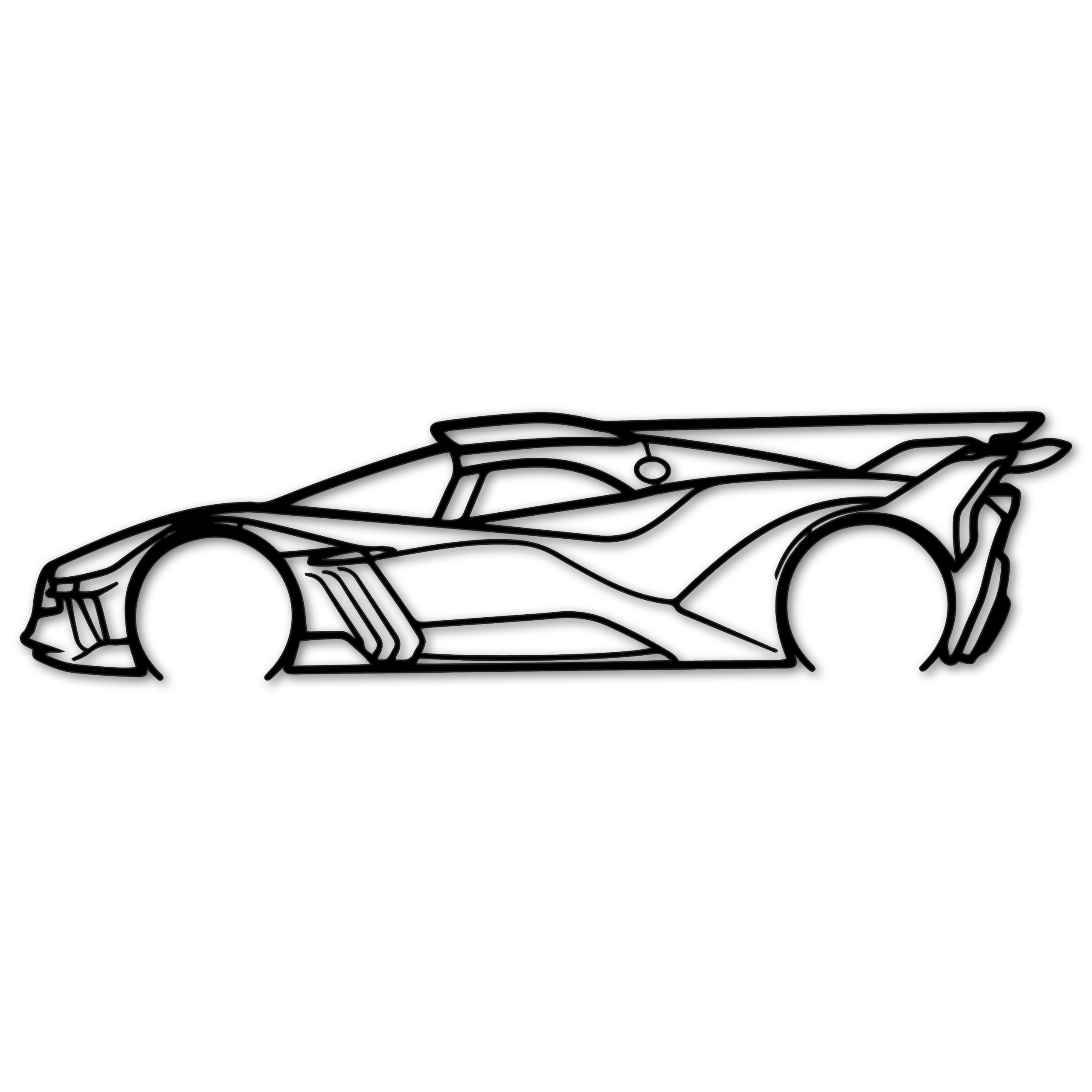 Auto Bugatti Bollide Obraz Ažurový Superauto Závodní Panel 80 cm