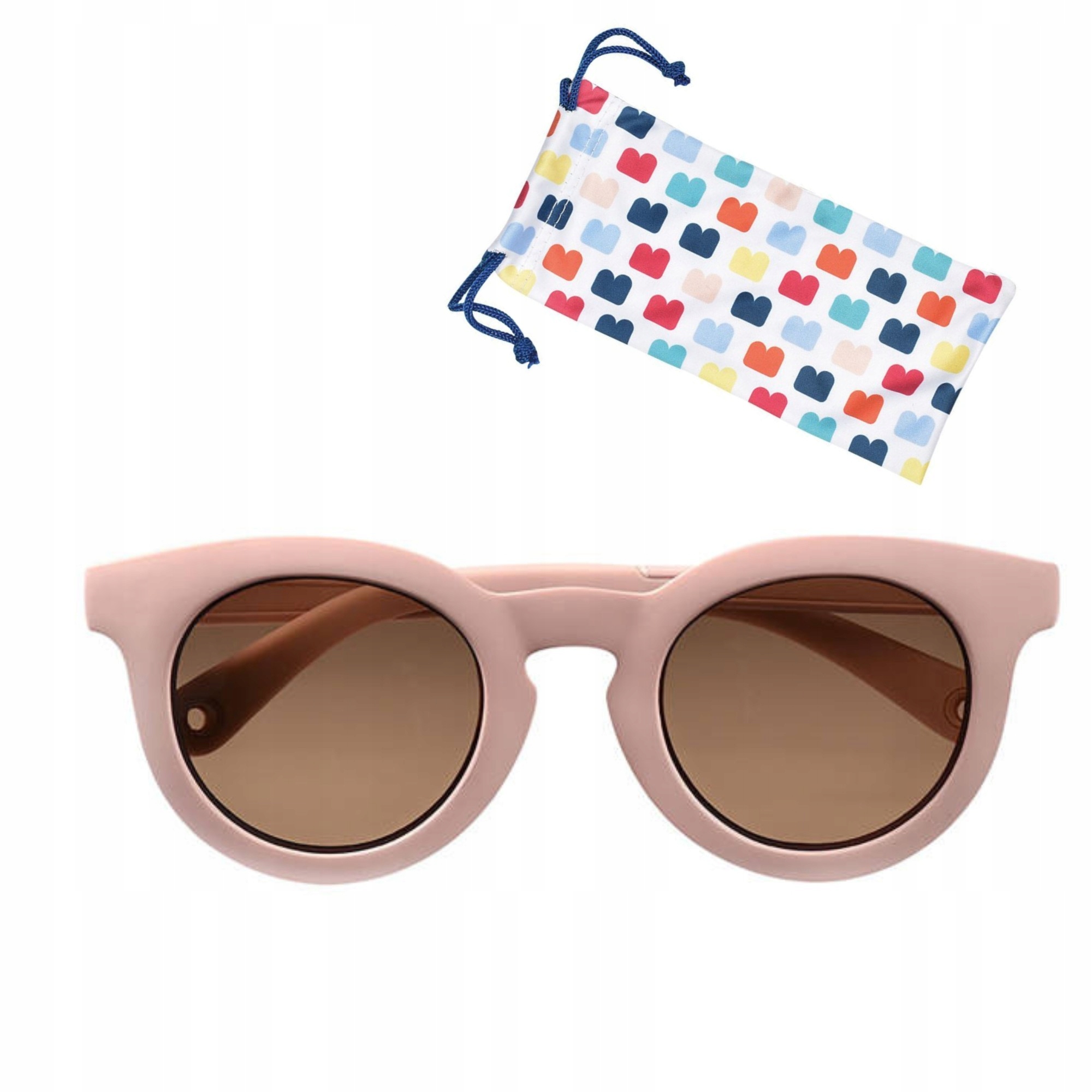 Beaba Okulary Przeciwsłoneczne dla Dzieci 2-4 lata +Gumka +Etui UV400 Rose