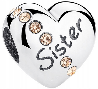 

Zawieszka Charms Sister Siostra Serce S925