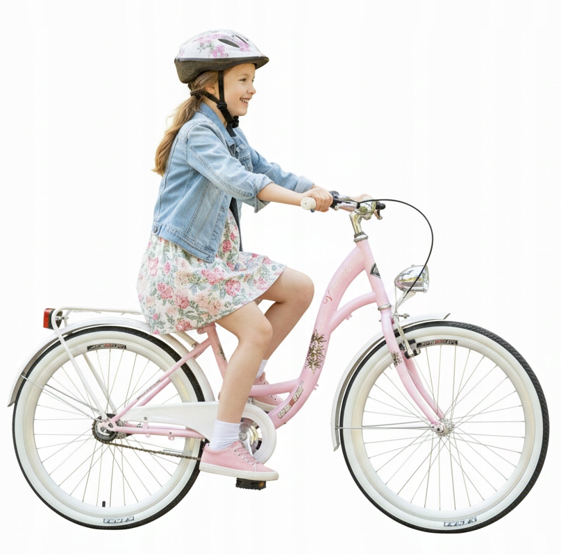 Dívčí městské kolo Mexller Village 24 Shimano, 3 rychlostní stupně, růžové