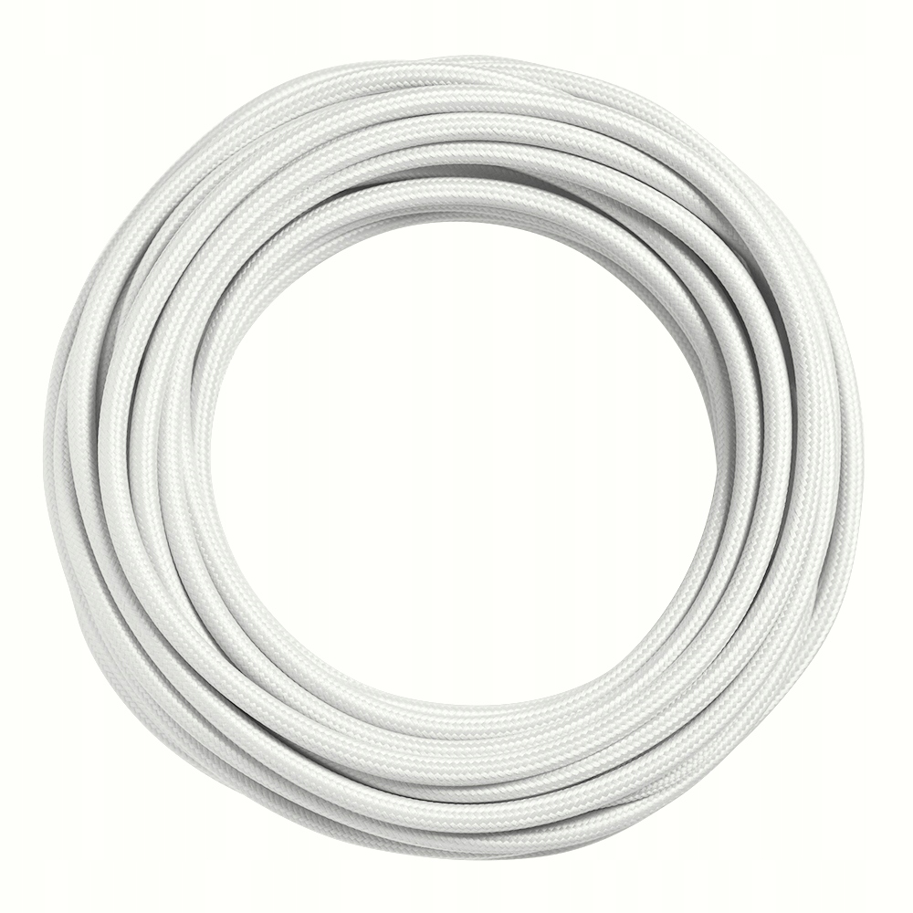 Przewód w oplocie kabel 2x0,75 BIAŁY 5m