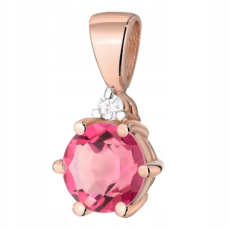 Krásný Klasický Zlatý Přívěsek Přívěsek pr. 585 s Topazem 0,60 ct 14k