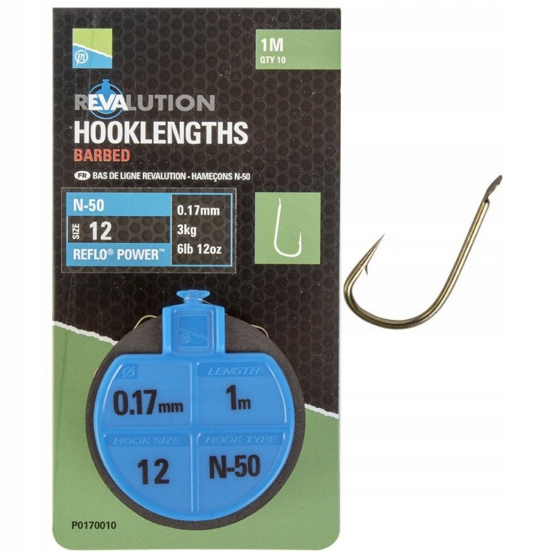 Przypony Preston Revalution Hooklengths 100cm N-50 roz .14 Classic Feeder