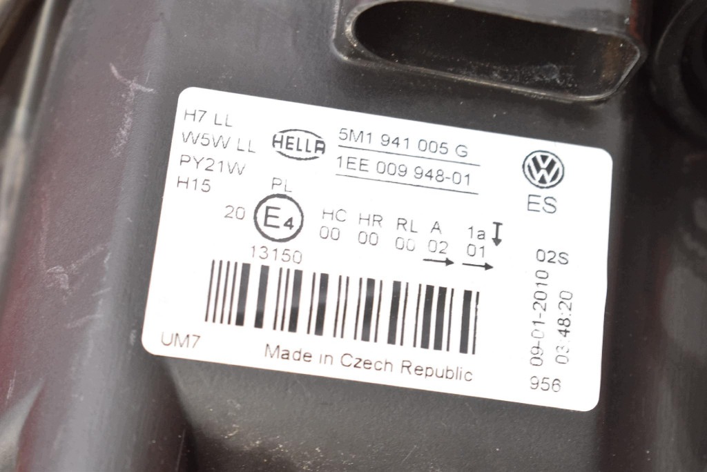 REFLEKTOR left light front EU 5M1941005G VW GOLF 6 VI plus 08-14