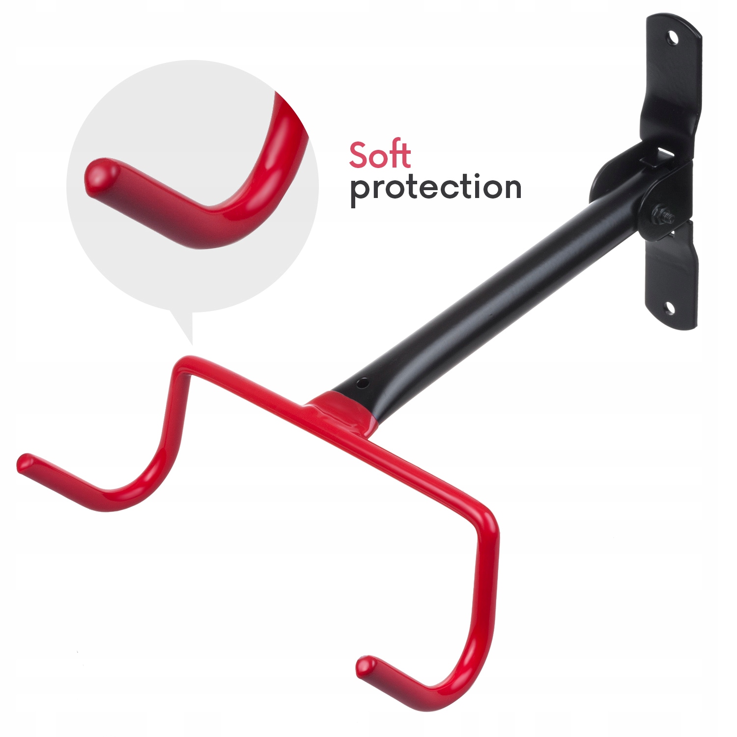 ŚCIENNY UCHWYT WIESZAK NA ROWER ROWEROWY 2 HAKI Obciążenie maksymalne 30 kg