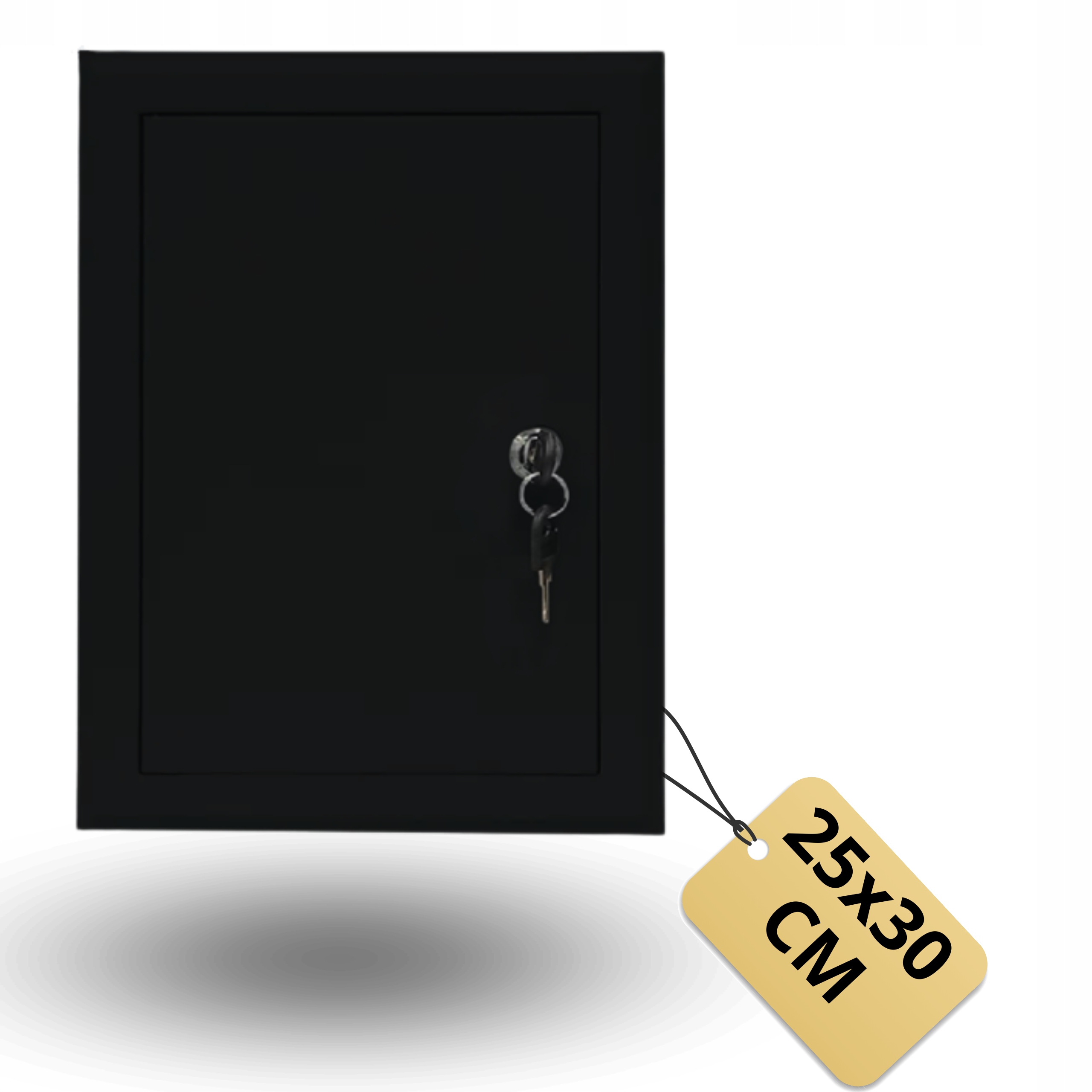 Revizní Dvířka Černá 25x30 cm Kovový Rámeček Se Zámkem Klíček