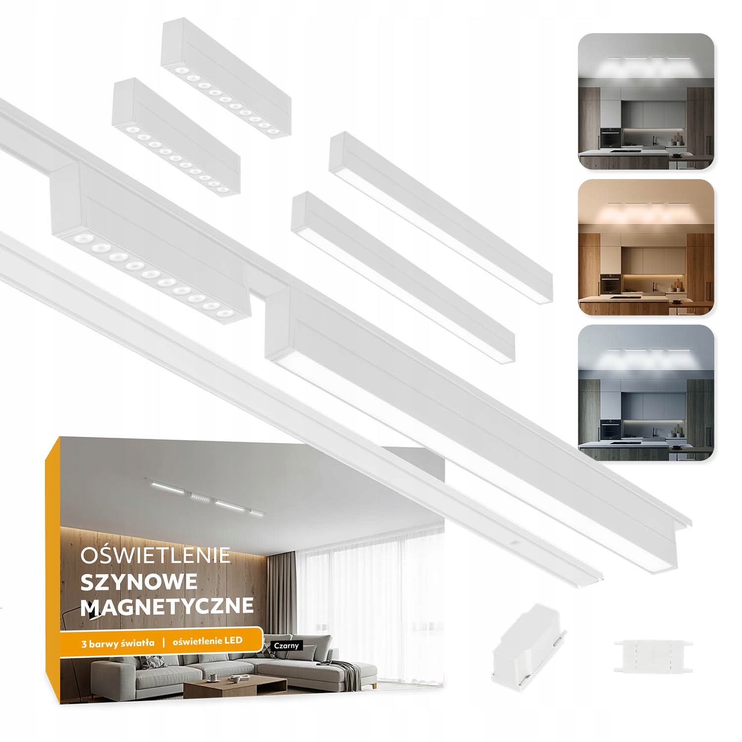 Magnetické koľajnicové osvetlenie 2x Lišta 1 m 4x Led lampa 5 rokov Záruka