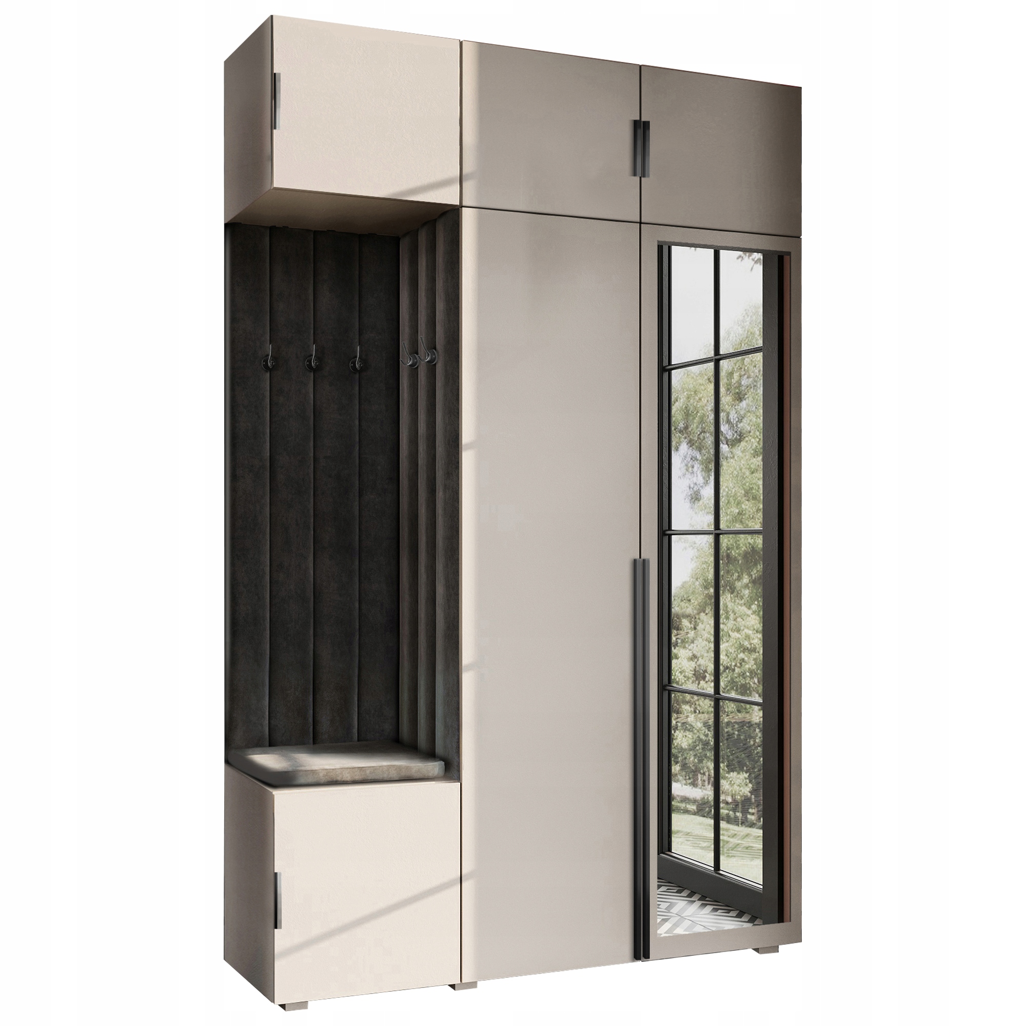 Šatník Do Předsíně S Sedákem A Kašmírem Se Zrcadlem Hexa 31