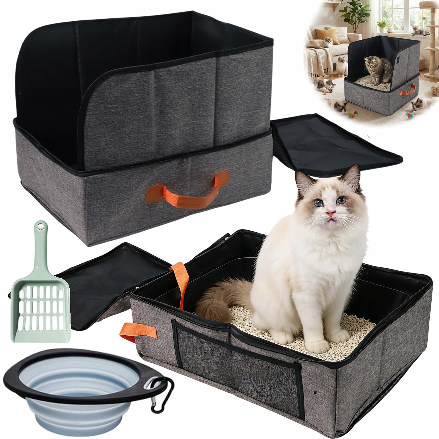 Toaleta Pro Kočky Otevřená, Přenosná, Velká Pro Outdoorové Aktivity