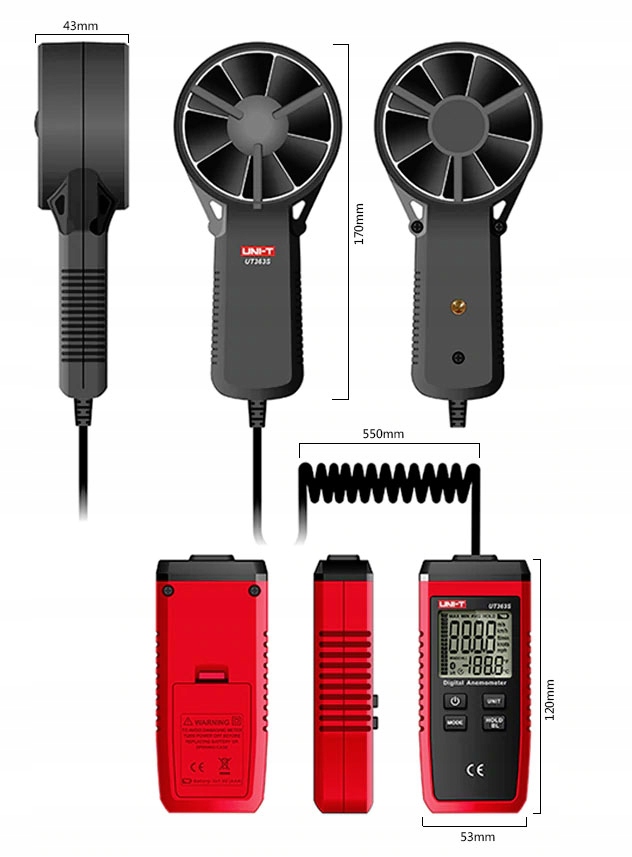 UT363S Anemometr miernik ciągu wentylacji wiatru Marka UNI-T