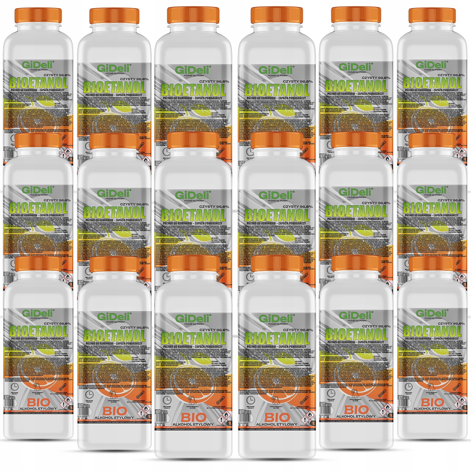 Bioetanol do krbu 18x 1L vůně pomeranče biopalivo