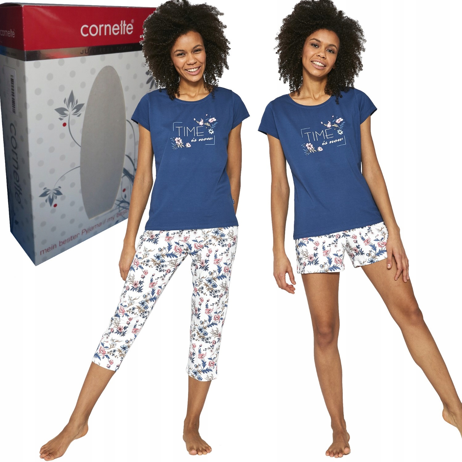 CORNETTE piżama damska 665/204 TIME IS NOW 3-części jeans S