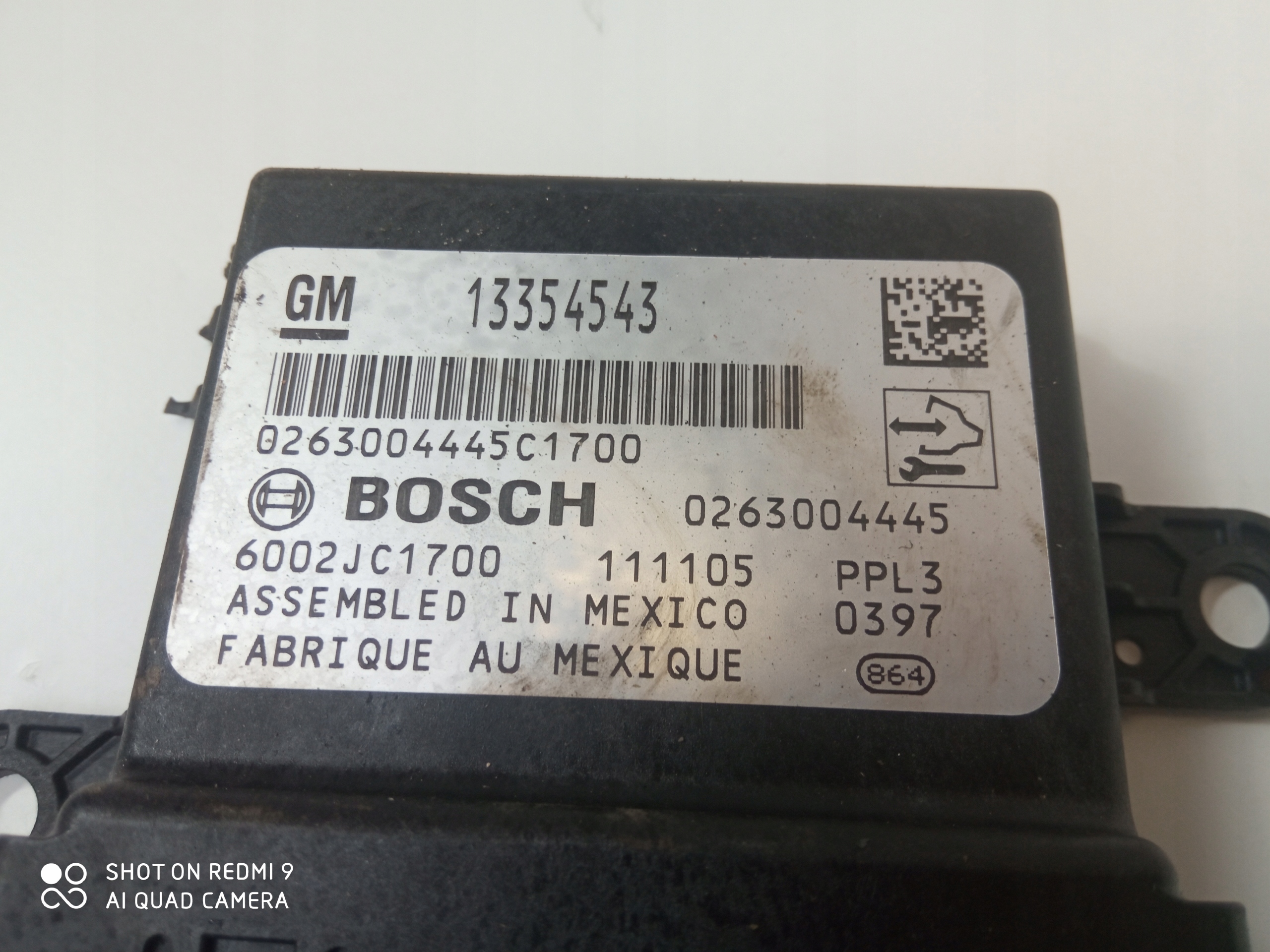 OPEL ASTRA J module CZUJNIKOW PDC 13354543