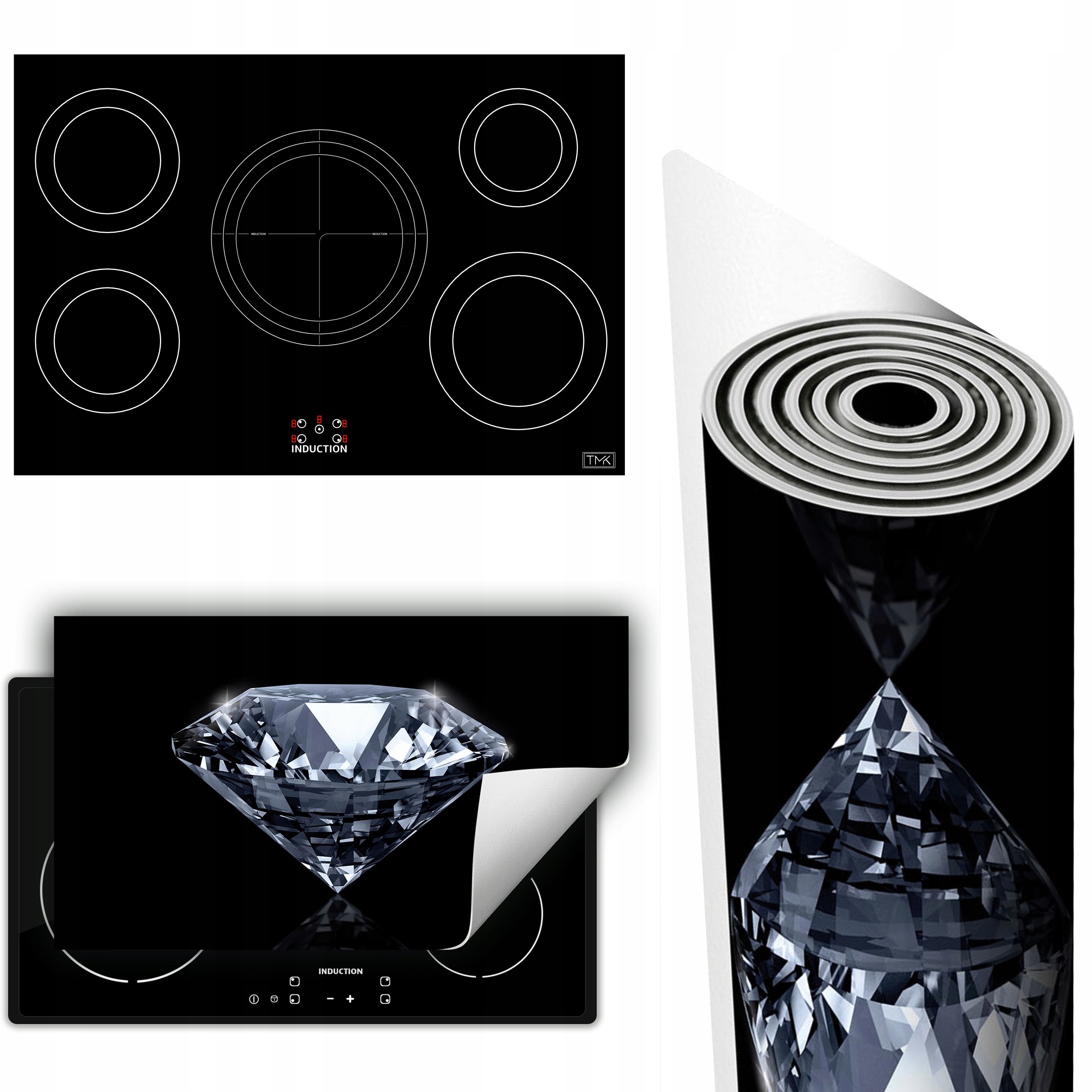 Vinylová Podložka Ochrana Kuchyňské Desky 90x52 černá diamant