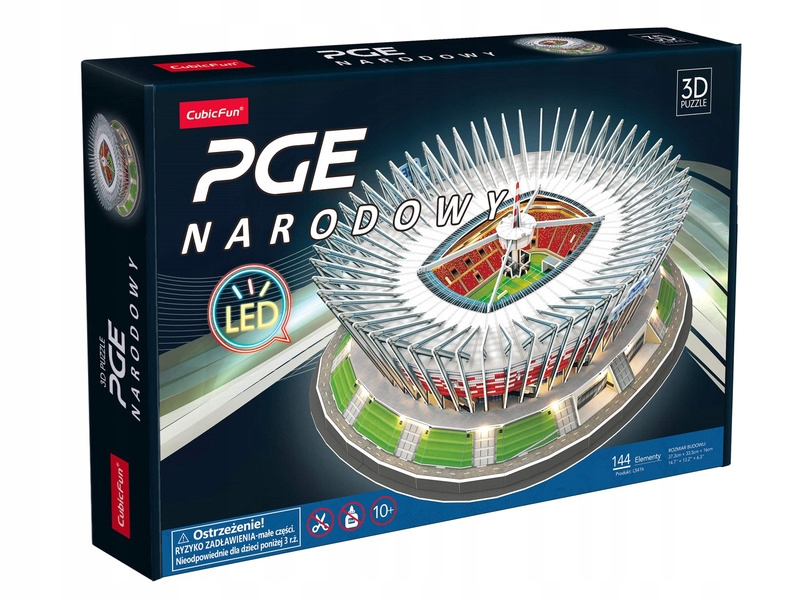 Puzzle 3D Cubic Fun Pge Narodowy Led 306-L541H (144 elementy)