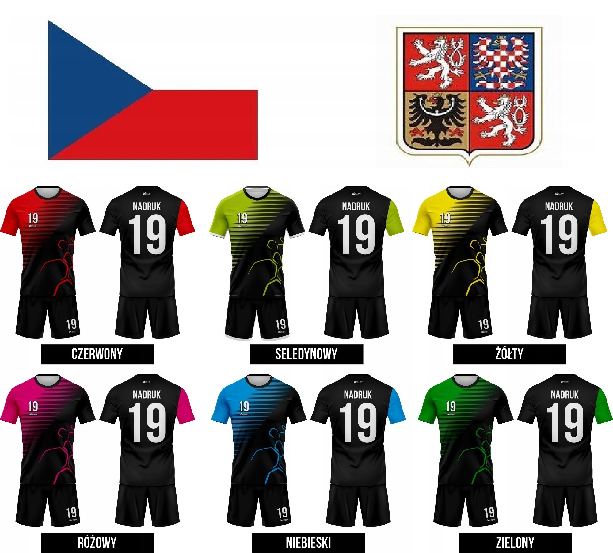 Fotbalový Komplet Sportovní Oblečení Tvůj Potisk Velikost 110 CZECH1